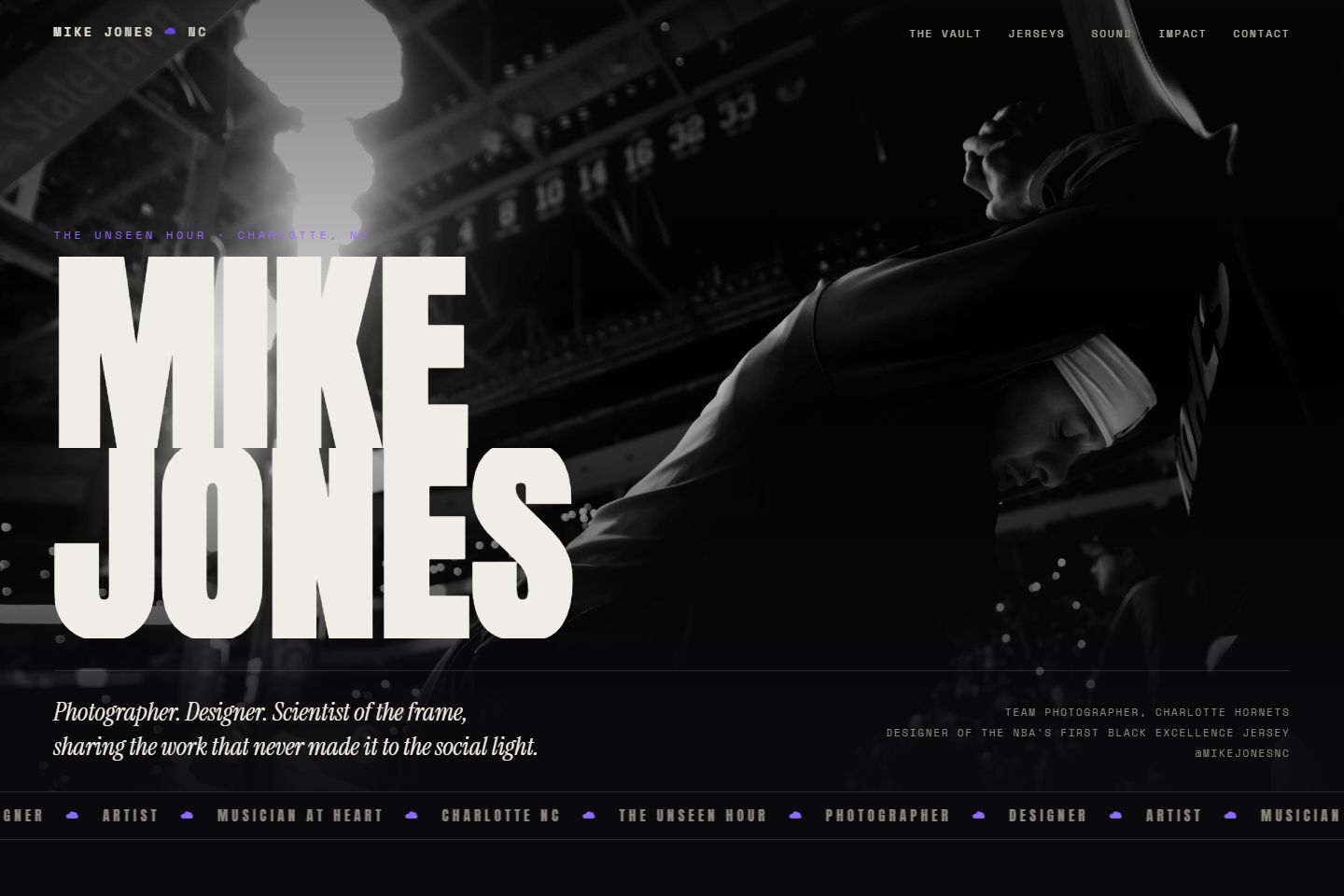 Mike Jones photography portfolio homepage